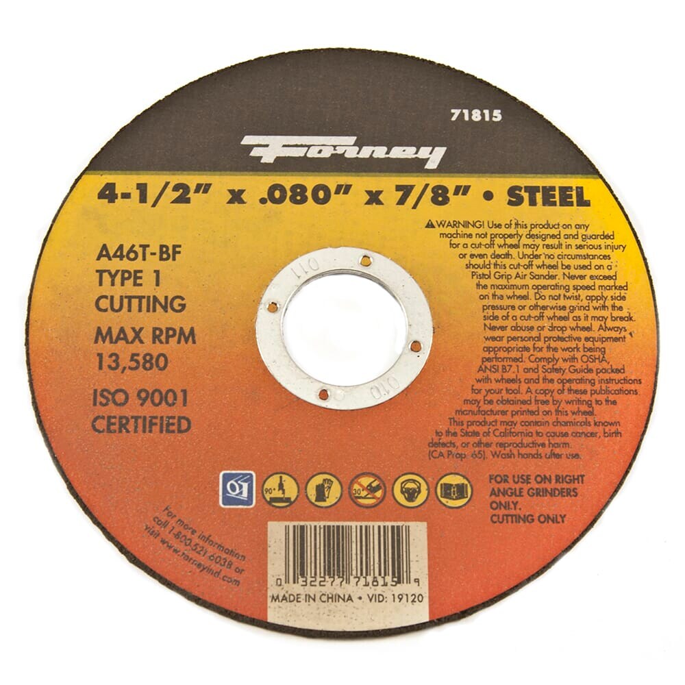 71815 Cut-Off Wheel, Metal, Type 1
